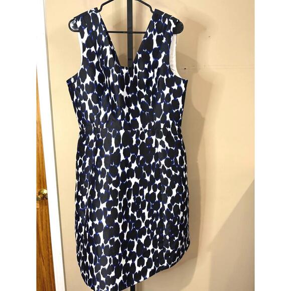 kate spade Dresses & Skirts - Kate Spade Sleeveless V-Neck Kate Spade Leopard Fit and Flare Dress Black Blue